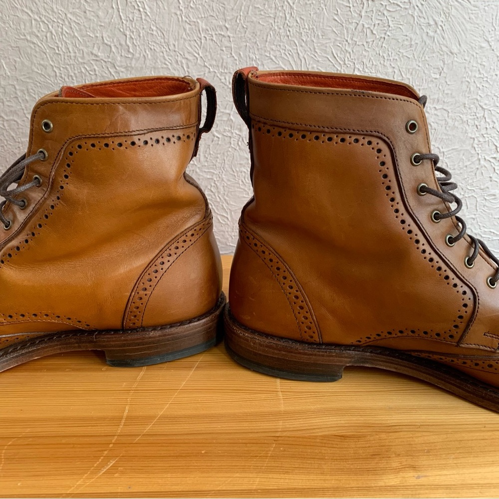 SOLD Men’s Allen Edmonds DALTON Leather Bourbon Wingtip Dress Boots Size 9.5 - Picture 6 of 14
